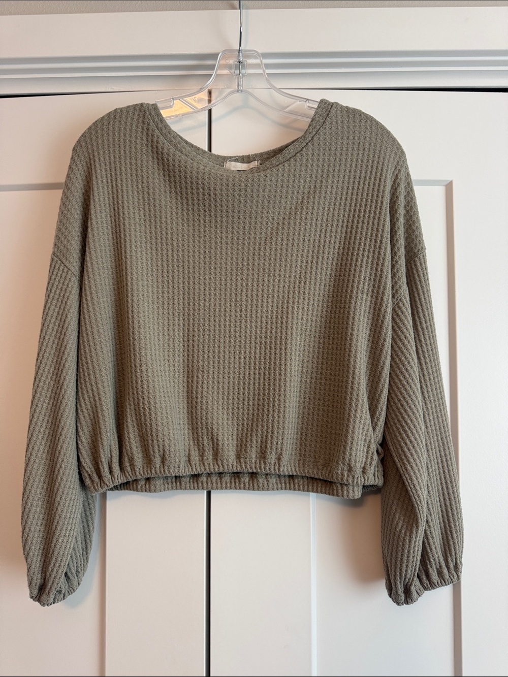 Altar’d State Cropped Waffle-Knit Top
